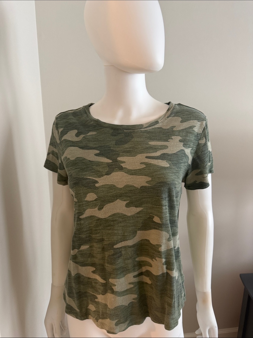 Green Camo Print Short Sleeve Tee